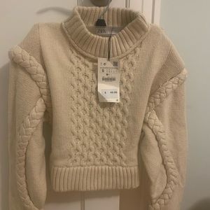 Cropped knit Brand new Zara sweater.  34% wool 66% acrylic
